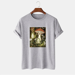 T-shirts formels pour hommes en coton tricoté de haute qualité, 100 % coton, impression personnalisée, col en V, grandes tailles, coupe régulière, bordure contrastée, vente en gros - Product Image 4