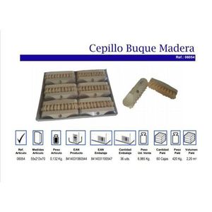 Spazzola per Pulizia in Legno di Bambù, Manuale, Morbida, 55x213x70mm, per Pulizie Domestiche, Confezione da 36 Pezzi - Product Image 2