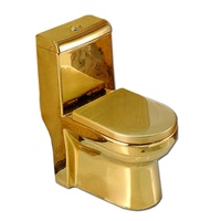 WC monobloc en céramique de qualité supérieure, couleur dorée, pour femme