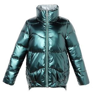 2023 Women's Winter Plus Size Down <strong>Coats</strong> Lady Short <strong>Bubble</strong> Puffer PU <strong>Coat</strong> - Product Image 6