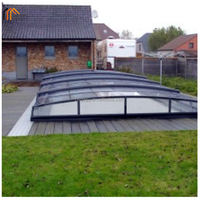 Hochwertige 13m x 6m Polycarbonat-Abdeckung für einfahrbares Winterdach-Gehäuse für Außenpools, mobile Wintergärten & Glashäuser