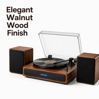 Tourne-disque professionnel USB MP3 à 3 vitesses pour la décoration de la maison, style vintage en noyer **Lecteur de disques vinyles**