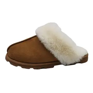 Hot Sell Factory Direct Shipped Simple Style Ladies Memory Foam Faux Fur Slipper Knitted Fleece Lined Super Soft Shoes