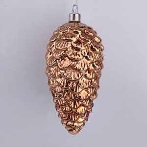 Personnalisé vintage led lumineux argent mercure en verre soufflé pendaison de noël pomme de pin en forme ornements produits pour <span class=keywords><strong>vente</strong></span> - Product Image 5