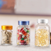 Bouteille en verre vide de luxe pour emballage de compléments alimentaires, 150 ml, 250 ml, 500 ml, pour vitamines, capsules, comprimés, poudre de protéines, stockage