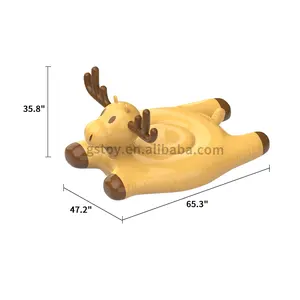 Deer Shaped New Design Kids Water Floating Mat Adult Outdoor PVC Swimming Pool Mattress Inflatable Ride-ons