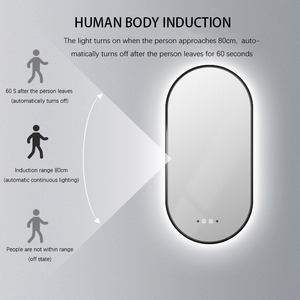 2025 nhà hiện đại treo tường lớn chống sương mù phòng tắm chiếu sáng khung gương trang điểm với ống kính nhôm Led - Product Image 6