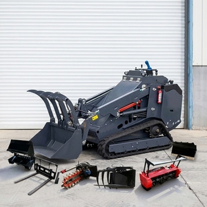 Kubota 25Hp Engine Powered V750 Mini <strong>Skid</strong> Diesel Loader With <strong>Skid</strong> <strong>Steer</strong> Loader Attachment - Product Image 1