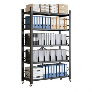 Indispensable, sans assemblage, étagère de rangement en acier au carbone robuste de 100 cm, CA007, pliable et détachable, multi-niveaux avec roues à frein - Product Image 3