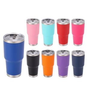 Custom Logo Stainless Steel Tumbler Cup 30oz Powder Coated Vacuum Insulated Mug <b>Straw</b> 6-12 Hours Thermal Insulation Portable - Product Image 1