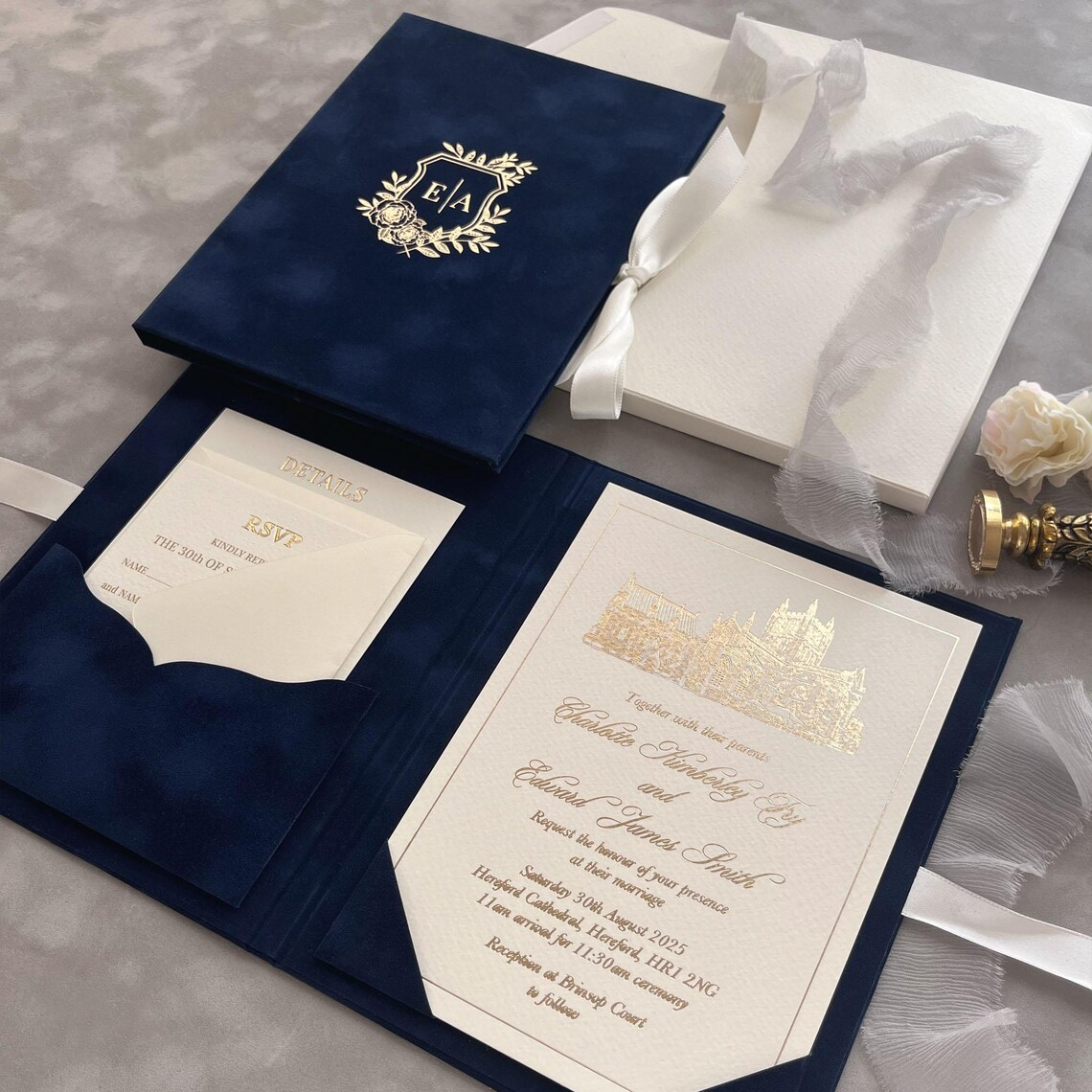 Luxury Navy Blue Envelopes - Elegant Custom Printing, image size:1140x1140
