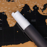 Póster de Mapa del Mundo para Rascar Personalizado, Material de Papel de Alta Calidad con Estilo Romántico para Adultos