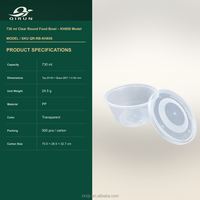 Bol à soupe transparent en PP de 700 ml, qualité alimentaire, recyclable, avec couvercle, pour restaurant, à emporter, jetable, compatible micro-ondes, anti-fuite, sans BPA, pour salade