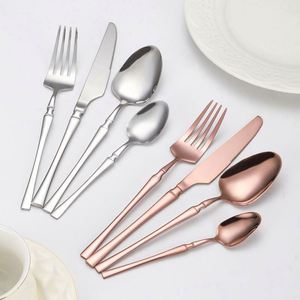 Ensemble de couverts de luxe en acier inoxydable doré, couteau, fourchette, cuillère, argenterie, couverts pour mariage, restaurant, couverts écologiques - Product Image 5