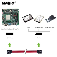 45CM 1M SATA II III Kabel kabel Pembuatan 8-Inch SATA II III 6.0 Gbps 7pin Female Ke Female Kabel Data dengan Penguncian Latch