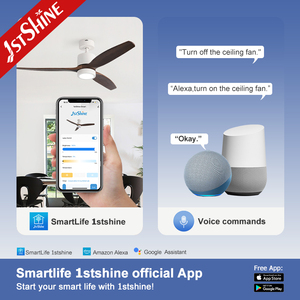 พัดลมเพดาน1stshine LED ทองแดงบริสุทธิ์3ความเร็วพัดลมเพดานใบพัดไม้ AC มีไฟ - Product Image 6