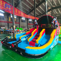 Château Gonflable avec Toboggan Aquatique pour Enfants, Équipement de Divertissement Extérieur, Lit de Rebond Domestique, Château Ludique en PVC