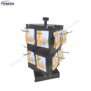 Retail <strong>Display</strong> Counter Small Metal 4 <strong>Sides</strong> Pegboard <strong>Table</strong> <strong>Top</strong> Spinner Hanging Products Keyring <strong>Display</strong> Rack Stand - Product Image 4