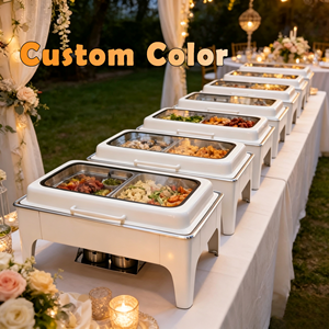 ถาดอุ่นอาหารแบบแขวน สแตนเลสสีทอง ขนาด 8 ลิตร 10 ลิตร 20 ลิตร ใช้เชื้อเพลิงแอลกอฮอล์ สำหรับโรงแรม งานแต่งงาน และจัดเลี้ยง - Product Image 2