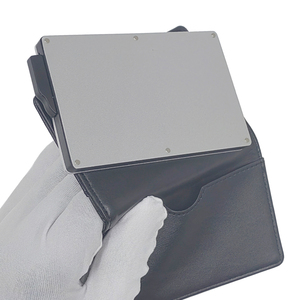 PU Leather & Aluminum <b>Open</b> RFID Anti-Theft Credit Card Holder Short Magnetic Wallet with Automatic Pop-<b>up</b> Nylon Lining - Product Image 4