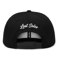 Casquette Hip Hop noire personnalisée avec logo, style streetwear, broderie 3D GHOST en relief, visière plate, casquette snapback