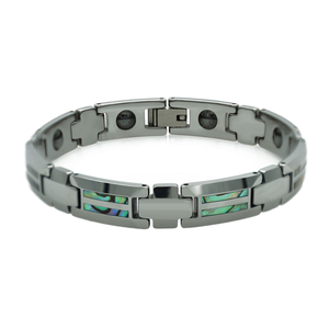 <span class=keywords><strong>Bracciale</strong></span> da Uomo in Acciaio al Tungsteno e Ceramica <span class=keywords><strong>con</strong></span> Guscio in Legno, <span class=keywords><strong>Bracciale</strong></span> alla Moda in Acciaio Inossidabile per Regalo, Matrimonio, Festa - Product Image 3