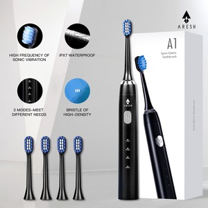 Aresh OEM Carga USB negro <span class=keywords><strong>cepillo</strong></span> dental eléctrico <span class=keywords><strong>Cepillo</strong></span> de dientes sonic China - Product Image 2