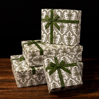 Boîte d'emballage artistique en papier pour bijoux avec ruban, pour bijoux et accessoires, boîte surprise à double insertion, boîte cadeau de Noël