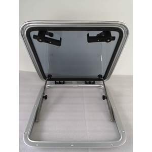 Hublot carré en verre trempé avec transmission de lumière et ventilation en acier, en alliage d'aluminium, pour camping-cars, yachts et bateaux - Product Image 1