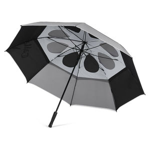 Compra a granel de apertura automática a prueba de viento <span class=keywords><strong>paraguas</strong></span> de golf ventilado de doble capa de viaje en <span class=keywords><strong>blanco</strong></span> y negro con agujeros en el interior - Product Image 2