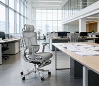 Silla Ergonómica de Malla con Función Completa y 160 °   Silla de Oficina Ergonómica con Reposapiés y Elevación a Gas de Clase 4
