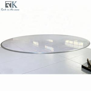 Piste de danse circulaire extérieure en stratifié noir et blanc pour mariage, piste de danse en bois pour événements - Product Image 2