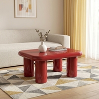 Table basse en bois brillant, forme carrée, base en bois durable, idéale pour le salon – Vente directe usine, best-seller