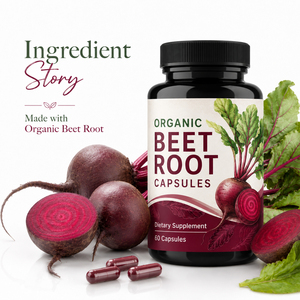 Capsules de racine de betterave biologique de haute qualité, vitamines B9 B12, extrait complexe 5-en-1, santé digestive, soutien immunitaire, antioxydant - Product Image 5