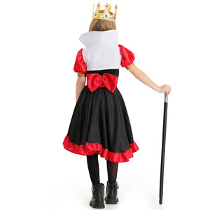 Disfraz Infantil de Reina de Corazones, Vestido de Cuento de Hadas con Temática de Póker para Niñas, Conjunto de Corona y Collar, Ropa para Actuaciones de Halloween - Product Image 4