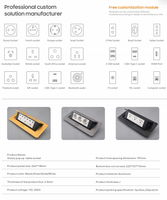 Prise de bureau escamotable MAQO, norme européenne, 3 ports USB type-C, usage commercial pour bureaux et salles de conférence.