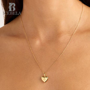 Perhiasan Grosir Lapis Emas 18k Trendi Elegan Chic Plata Perak Sterling 925 Liontin Kalung Bentuk Hati untuk Wanita - Product Image 5