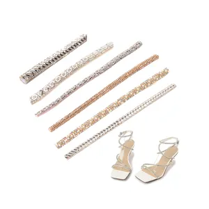 Factory supply semi finished rhinestone jeweled sandal upper decorative rope uppers for ladies shoes