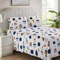 Ensemble de literie 3 pièces en microfibre douce et durable, drap plat avec taies d'oreiller, lavable, textile de maison pour toutes les saisons