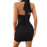 Haute qualité nouveau solide tenue décontractée femmes Design personnalisé dos Logo sans manches coton femmes courtes sans manches Mini femmes robe Sexy