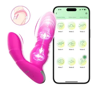 Draadloze App Afstandsbediening Slimme Draagbare Slip Stuwende Vibrator Met Dildo Voor Vrouwen Vrouwelijke Clit Clitoris G-Spot Stimulatie