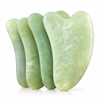 Outil de massage facial en jade Xiuyan naturel, logo personnalisé, planche de raclage en jade vert, OEM, marque privée