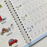 Cuaderno de Caligrafía Mágica en Francés para Preescolar, Cuaderno de Práctica de Escritura Reutilizable para Niños