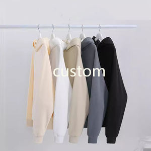 Sudaderas con Capucha para Hombre de Alta Calidad, 100% Algodón, Gruesas, Lisas, con Bolsillo, Unisex, para Parejas, con Logotipo Personalizado, Tallas Grandes - Product Image 1