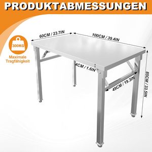 Banco DE TRABAJO plegable de acero inoxidable YRHome, capacidad de carga de 300kg, superficie pulida, resistente a la corrosión, <span class=keywords><strong>Catering</strong></span>, cocina al aire libre - Product Image 3