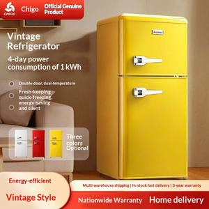 Chigo Retro Kleine Huishoudelijke Koelkast Dubbele Deur Nostalgische Koeling Vriesfunctie <span class=keywords><strong>Mini</strong></span> Huurwoning Automatische Ontdooiing Energiezuinig - Product Image 2