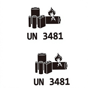 Etiqueta Adhesiva de Papel Impermeable UN3481/UN3480 para Baterías de Iones de Litio, Transporte Aéreo y Marítimo, Etiqueta de Precaución - Product Image 1