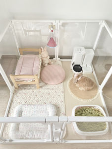 Klarer Acryl Luxus Outdoor Hunde kiste Laufs tall Hoch leistungs transparente Kunststoff Welpen Zaun Räder Einfach zu montieren Bunny <span class=keywords><strong>Cat</strong></span> Bett - Product Image 5