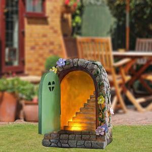 Luz Solar de hadas para puerta, figurita decorativa de árbol de jardín mágico, secreto Pixie, 1 ud. - Product Image 4