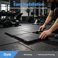 Tapis d'exercice puzzle (6 tuiles, 10 bordures, 16 pieds carrés) Dalles de mousse EVA haute densité à emboîtement pour salle de sport, antichoc, unisexe